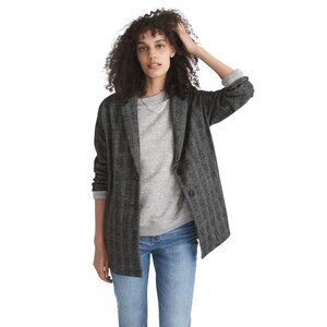 Madewell Glen Plaid Knit Oversized Blazer - Almost Black Women's S - MB120